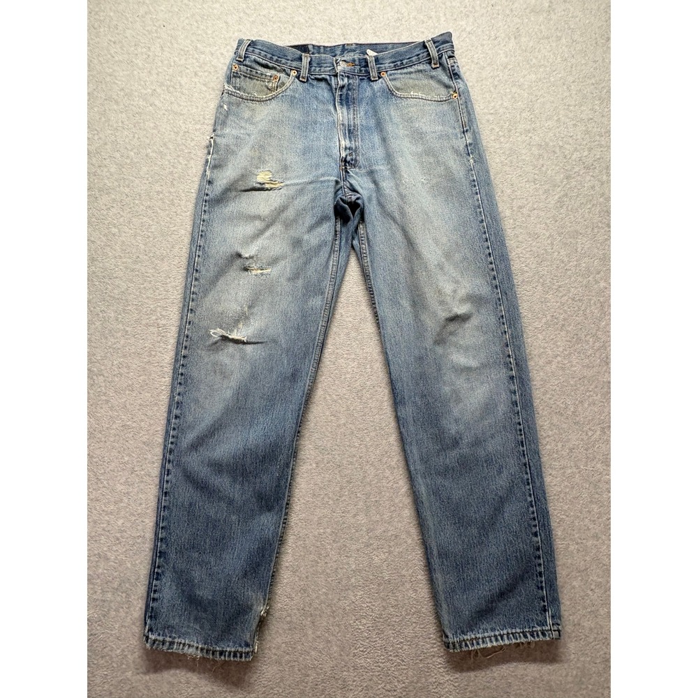 Vintage Levis 550 Relaxed Fit Jeans Mens 36x34 Blue Denim Canada Distressed